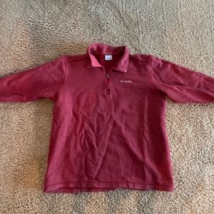 COLUMBIA Y2M Men’s 1/4 Zip Long-Sleeve Fleece Pullover Sweatshirt XLarge Red